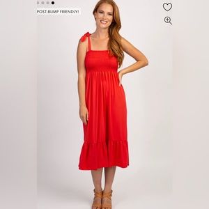 PinkBlush Red Smocked Dress - LIKE NEW